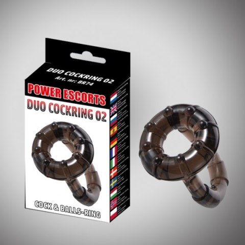 DUO COCKRING BLACK DUO COCK & BALL COCKRING DIA 5,5 / 4,5 CM DUO COCKRING BLACK DUO COCK & BALL COCKRING DIA 5,5 / 4,5 CM