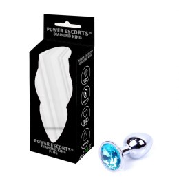 Plug-Diamond King Butt Plug - Metal Large Lihgt Blue