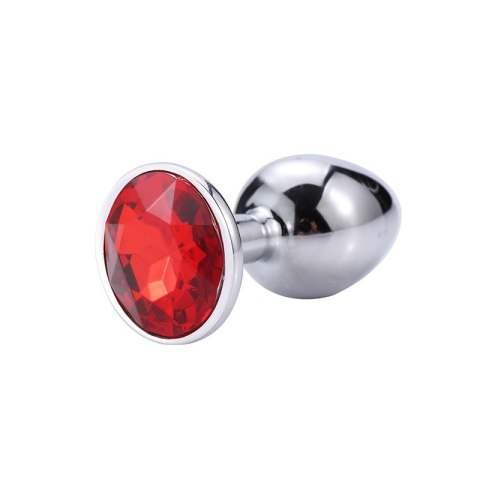 PLUG-DIAMOND KING BUTT PLUG - METAL SMALL RED PLUG-DIAMOND KING BUTT PLUG - METAL SMALL RED