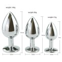 Power Escorts - BR138 - Diamond King Starter 3-Pack - S, M, L - Silver/Red Stone