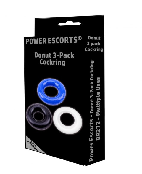 Ring-Donut Cockring 3 Pack-3 colors blue/clear/black Ring-Donut Cockring 3 Pack-3 colors blue/clear/black