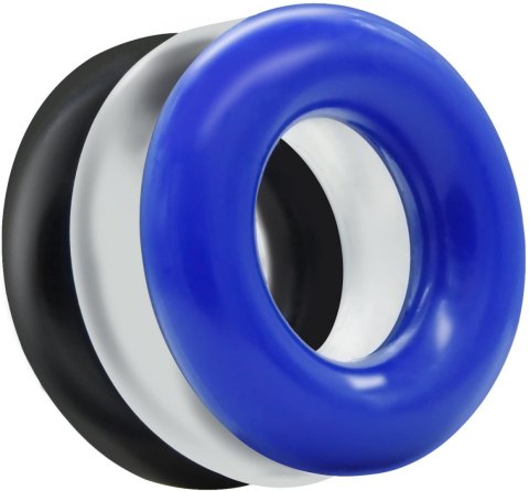 Ring-Donut Cockring 3 Pack-3 colors blue/clear/black Ring-Donut Cockring 3 Pack-3 colors blue/clear/black