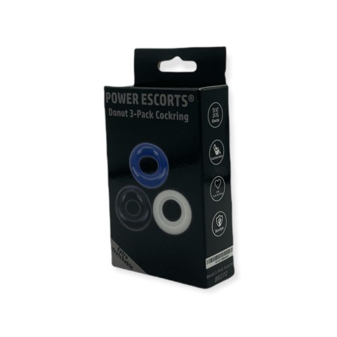 Ring-Donut Cockring 3 Pack-3 colors blue/clear/black Ring-Donut Cockring 3 Pack-3 colors blue/clear/black