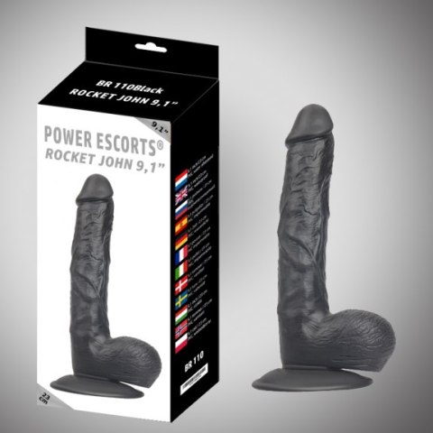 Rocket john 9,1 inch black realistic dildo 9,1 inch / 23 cm Rocket john 9,1 inch black realistic dildo 9,1 inch / 23 cm