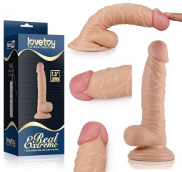 GRUBE DILDO Z MOCNĄ PRZYSSAWKĄ JĄDRA LOVETOY 19 CM