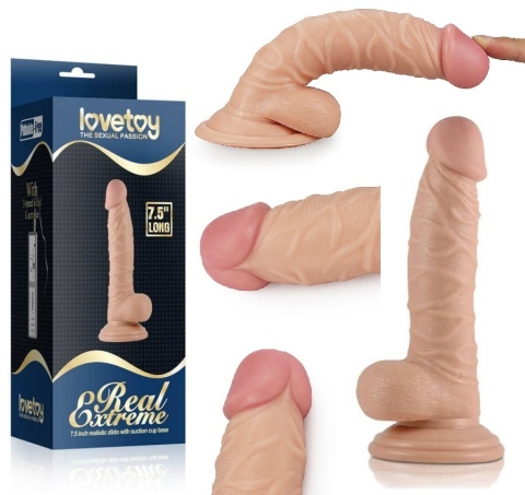 GRUBE DILDO Z MOCNĄ PRZYSSAWKĄ JĄDRA LOVETOY 19 CM GRUBE DILDO Z MOCNĄ PRZYSSAWKĄ JĄDRA LOVETOY 19 CM