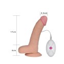 DILDO Z MOCNĄ PRZYSSAWKĄ 10 FUNKCJI WIBRACJI 20 CM