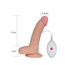 DILDO Z MOCNĄ PRZYSSAWKĄ 10 FUNKCJI WIBRACJI 20 CM