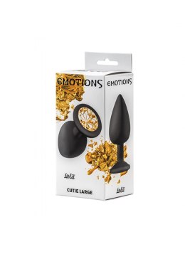 Plug-Anal Plug Emotions Cutie Large Black golden crystal