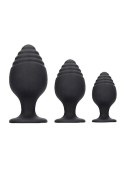 RIPPLED BUTT PLUG SET - BLACK