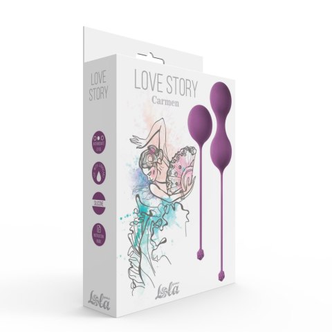 KULKI GEJSZY TRENING MIĘŚNI KEGLA KORALIKI JAJKA VAGINAL BALLS SET LOVE STORY CARMEN LAVENDER SUNSET
