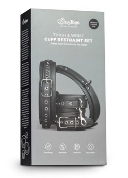 SOLIDNE KAJDANKI KRĘPOWANIE MOCNY SEX BDSM GADŻET KAJDANKI-THIGH & WRIST CUFF SET