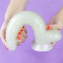 DILDO SZTUCZNY PENIS PRZYSSAWKA ŚWIECI NOCĄ 26 CM