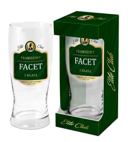 ELITE CLUB - SZKLANKA DO PIWA 500 ML - PRAWDZIWY FACET