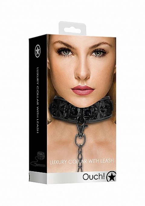 LUXURY COLLAR WITH LEASH - BLACK LUXURY COLLAR WITH LEASH - BLACK