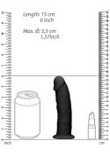SILICONE DILDO WITHOUT BALLS - 15,3 CM - BLACK