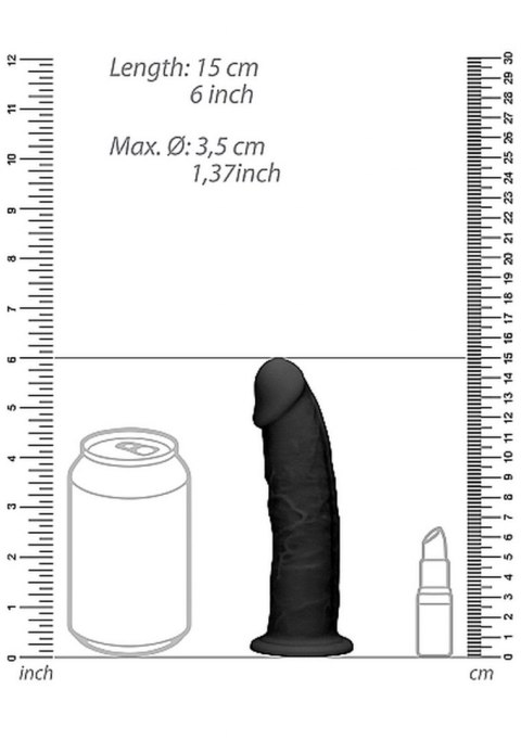 SILICONE DILDO WITHOUT BALLS - 15,3 CM - BLACK SILICONE DILDO WITHOUT BALLS - 15,3 CM - BLACK