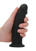 SILICONE DILDO WITHOUT BALLS - 15,3 CM - BLACK