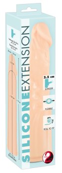 PRZEDŁUŻKA NA PENISA DUŻA GRUBA NAKŁADKA POSZERZA SILICONE EXTENSION FLESH
