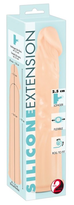 PRZEDŁUŻKA NA PENISA DUŻA GRUBA NAKŁADKA POSZERZA SILICONE EXTENSION FLESH