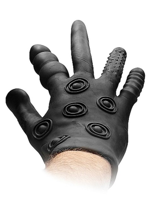SILICONE STIMULATION GLOVE - BLACK SILICONE STIMULATION GLOVE - BLACK