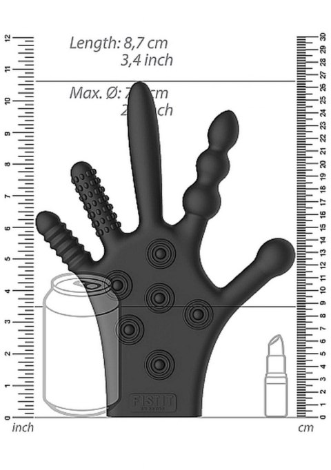 SILICONE STIMULATION GLOVE - BLACK SILICONE STIMULATION GLOVE - BLACK