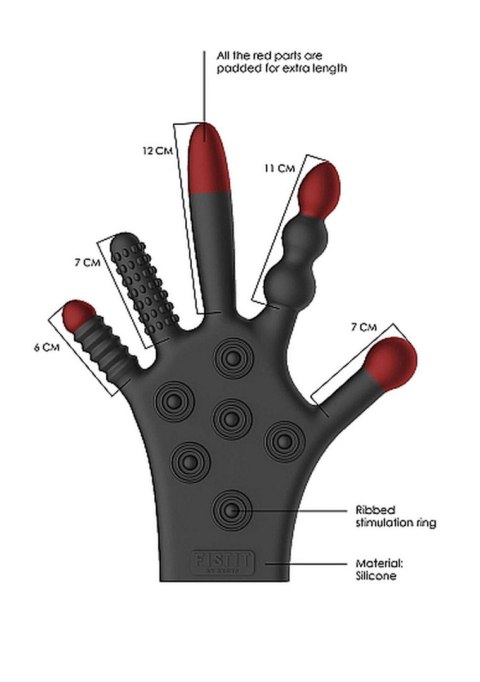 SILICONE STIMULATION GLOVE - BLACK SILICONE STIMULATION GLOVE - BLACK