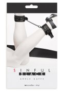 SOLIDNE KAJDANKI KRĘPOWANIE MOCNY SEX BDSM GADŻET KAJDANKI-SINFUL ANKLE CUFFS BLACK
