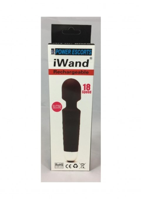 IWAND BLACK RECHARGEABLE SILICONE BODYWAND MASSAGER IWAND BLACK RECHARGEABLE SILICONE BODYWAND MASSAGER