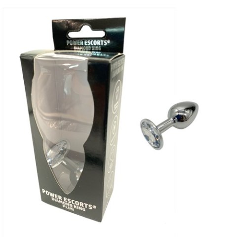 PLUG-DIAMOND KING BUTT PLUG - METAL SMALL CLEAR PLUG-DIAMOND KING BUTT PLUG - METAL SMALL CLEAR