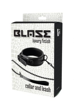 BLAZE COLLAR AND LEASH CROCO BLACK