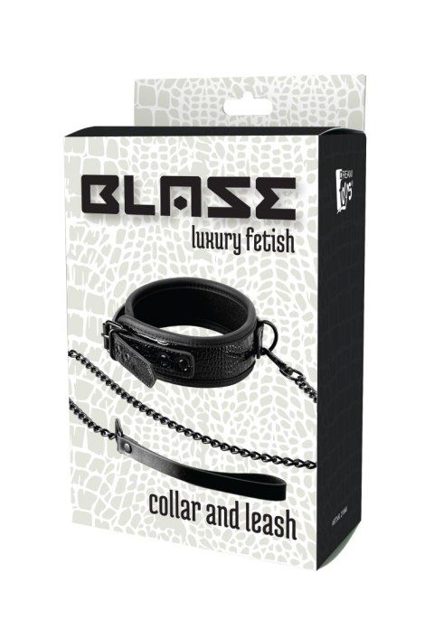 BLAZE COLLAR AND LEASH CROCO BLACK BLAZE COLLAR AND LEASH CROCO BLACK