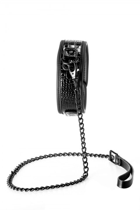 BLAZE COLLAR AND LEASH CROCO BLACK BLAZE COLLAR AND LEASH CROCO BLACK