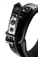 BLAZE COLLAR AND LEASH CROCO BLACK