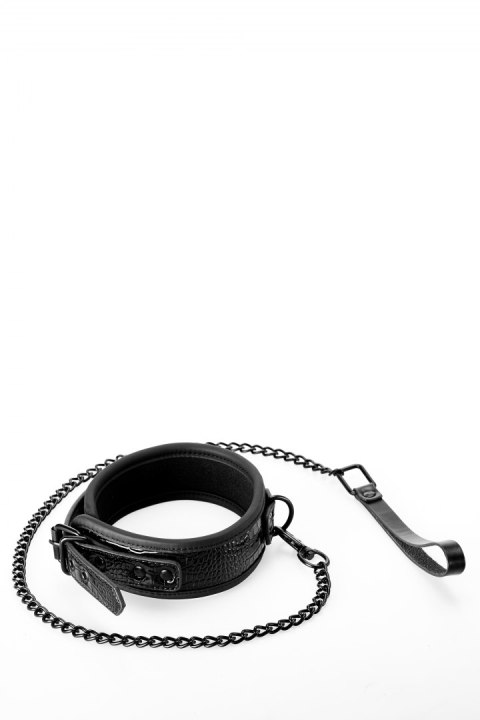 BLAZE COLLAR AND LEASH CROCO BLACK BLAZE COLLAR AND LEASH CROCO BLACK