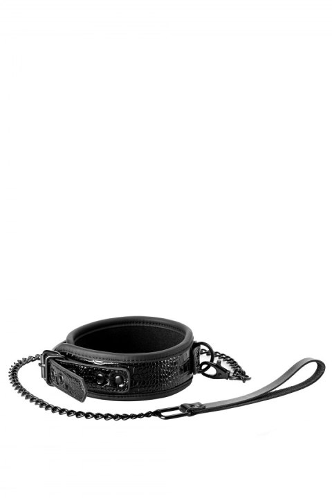 BLAZE COLLAR AND LEASH CROCO BLACK BLAZE COLLAR AND LEASH CROCO BLACK