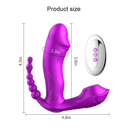 STYMULATOR-SILICONE PANTY VIBRATOR USB, 7 VIBRATIONS, HEATING, 7 FREQUENCY OF SUCKING, PURPLE STYMULATOR-SILICONE PANTY VIBRATOR USB, 7 VIBRATIONS, HEATING, 7 FREQUENCY OF SUCKING, PURPLE