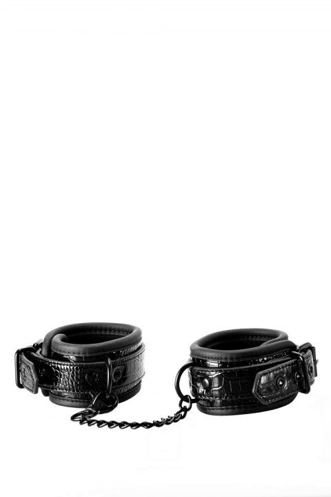 SKÓRZANE SOLIDNE KAJDANKI ŁAŃCUSZEK MOCNY SEX BLAZE ANKLE CUFF CROCO BLACK SKÓRZANE SOLIDNE KAJDANKI ŁAŃCUSZEK MOCNY SEX BLAZE ANKLE CUFF CROCO BLACK