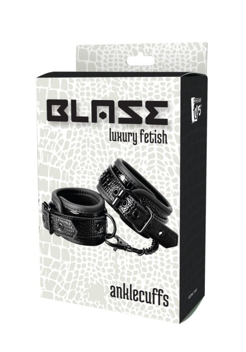 SKÓRZANE SOLIDNE KAJDANKI ŁAŃCUSZEK MOCNY SEX BLAZE ANKLE CUFF CROCO BLACK SKÓRZANE SOLIDNE KAJDANKI ŁAŃCUSZEK MOCNY SEX BLAZE ANKLE CUFF CROCO BLACK