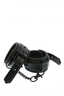 KRĘPOWANIE SOLIDNE KAJDANKI ŁAŃCUSZEK MOCNY SEX BLAZE HANDCUFF CROCO BLACK