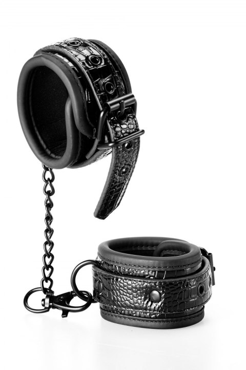 KRĘPOWANIE SOLIDNE KAJDANKI ŁAŃCUSZEK MOCNY SEX BLAZE HANDCUFF CROCO BLACK KRĘPOWANIE SOLIDNE KAJDANKI ŁAŃCUSZEK MOCNY SEX BLAZE HANDCUFF CROCO BLACK