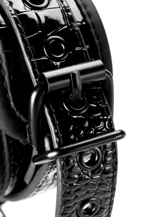 KRĘPOWANIE SOLIDNE KAJDANKI ŁAŃCUSZEK MOCNY SEX BLAZE HANDCUFF CROCO BLACK KRĘPOWANIE SOLIDNE KAJDANKI ŁAŃCUSZEK MOCNY SEX BLAZE HANDCUFF CROCO BLACK