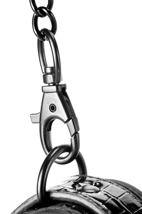 KRĘPOWANIE SOLIDNE KAJDANKI ŁAŃCUSZEK MOCNY SEX BLAZE HANDCUFF CROCO BLACK KRĘPOWANIE SOLIDNE KAJDANKI ŁAŃCUSZEK MOCNY SEX BLAZE HANDCUFF CROCO BLACK
