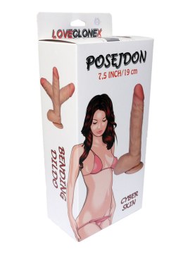 SOLIDNE REALISTYCZNE DILDO Z PRZYSSAWKĄ CYBERSKÓRA DILDO-POSEJDON-LOVECLONEX 7,5