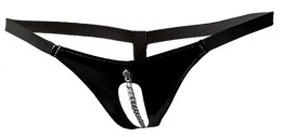 Stringi winylowe z łańcuszkiem Viki L/XL Black Level