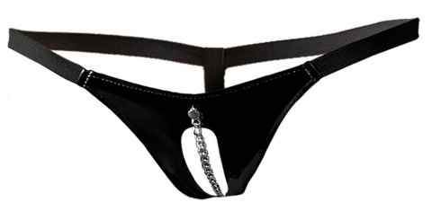 Stringi winylowe z łańcuszkiem Viki L/XL Black Level Stringi winylowe z łańcuszkiem Viki L/XL Black Level