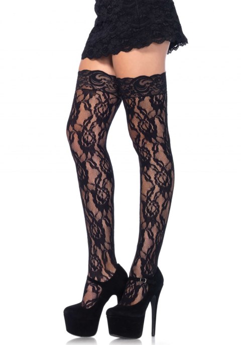 BIELIZNA-LACE STOCKINGS WITH LACE TOP OS BIELIZNA-LACE STOCKINGS WITH LACE TOP OS
