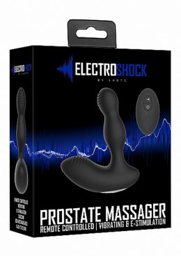 REMOTE CONTROLLED E-STIM & VIBRATING PROSTATE MASSAGER - BLACK