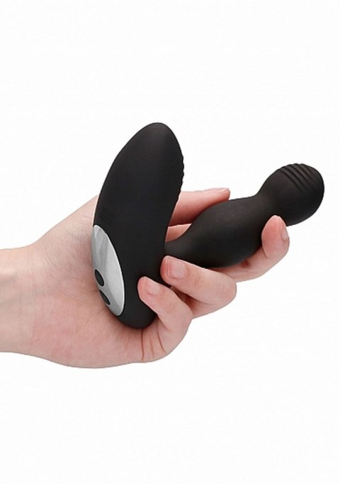 REMOTE CONTROLLED E-STIM & VIBRATING PROSTATE MASSAGER - BLACK REMOTE CONTROLLED E-STIM & VIBRATING PROSTATE MASSAGER - BLACK