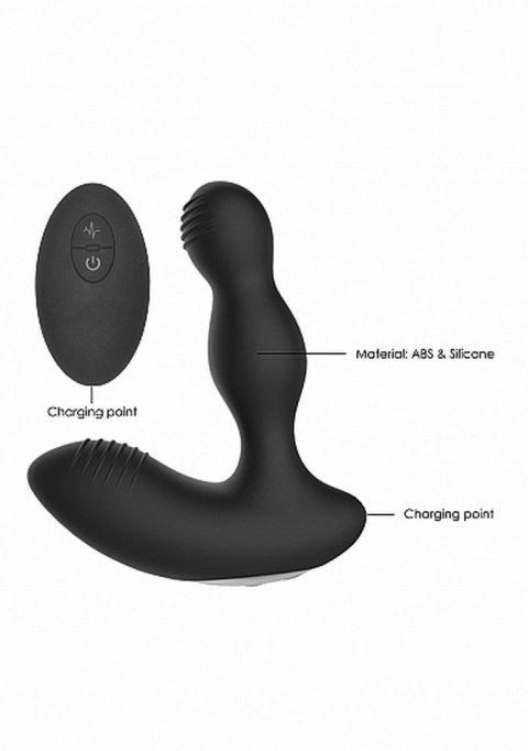 REMOTE CONTROLLED E-STIM & VIBRATING PROSTATE MASSAGER - BLACK REMOTE CONTROLLED E-STIM & VIBRATING PROSTATE MASSAGER - BLACK